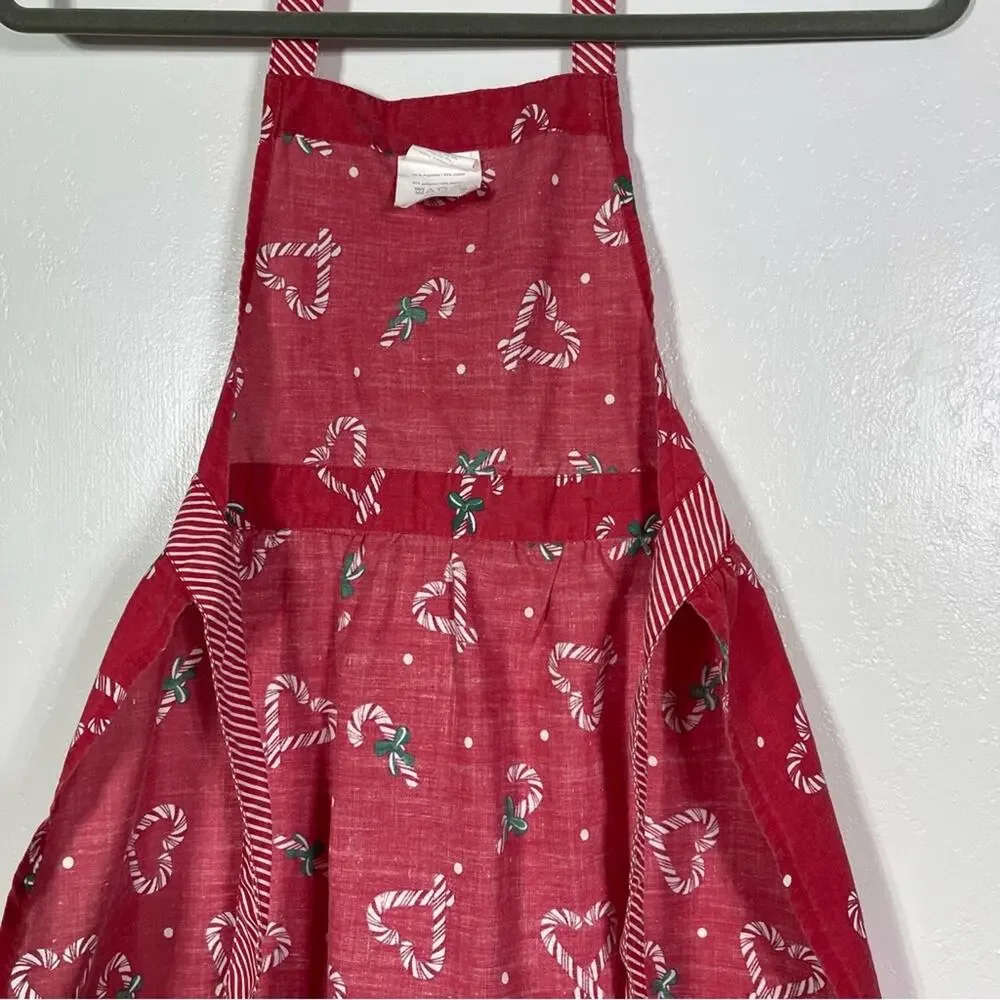 Babyboom, Candy Cane Kid Sized Apron. Velcro Closure for neck Strap.